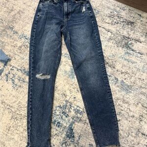 American Eagle Outfitters Dark Blue Distressed Skinny Jeans